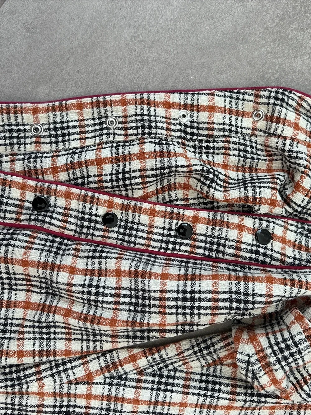 Free People Plaid Bomber Jacket & Pants Set in White, Red & Black